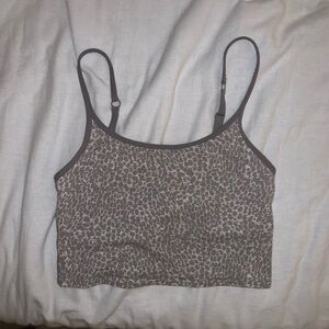 Grey leopard print tank top / cami